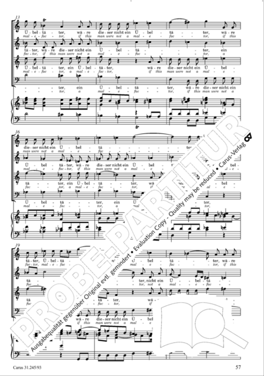 St. John Passion (Johannes-Passion) 4-Part scores gallery preview page 58