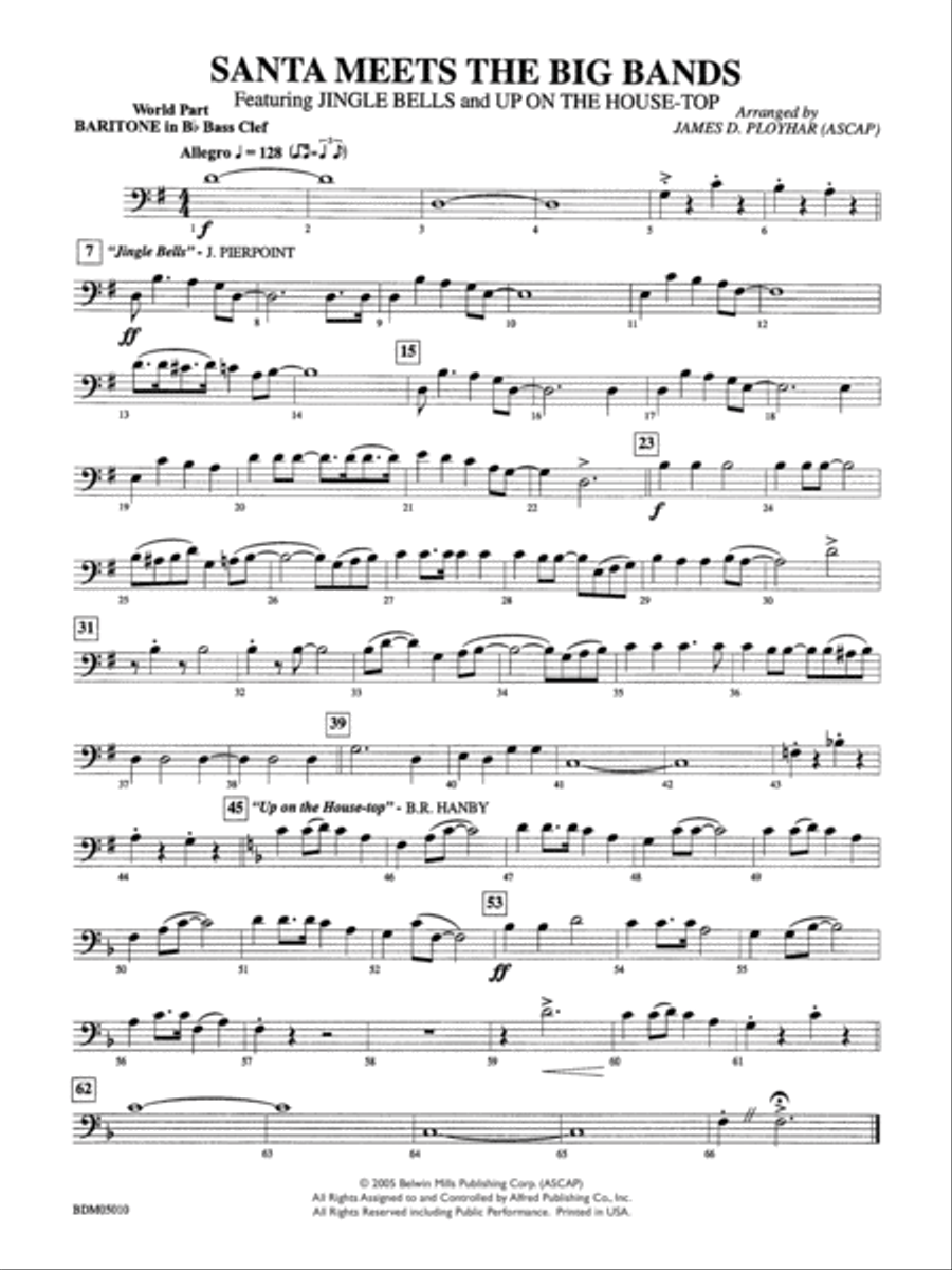 Santa Meets the Big Bands: WP B-flat Baritone B.C. Concert Band scores gallery preview page 1
