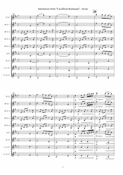 Intermezzo from "Cavalleria Rusticana" (Clarinet Choir) image number null