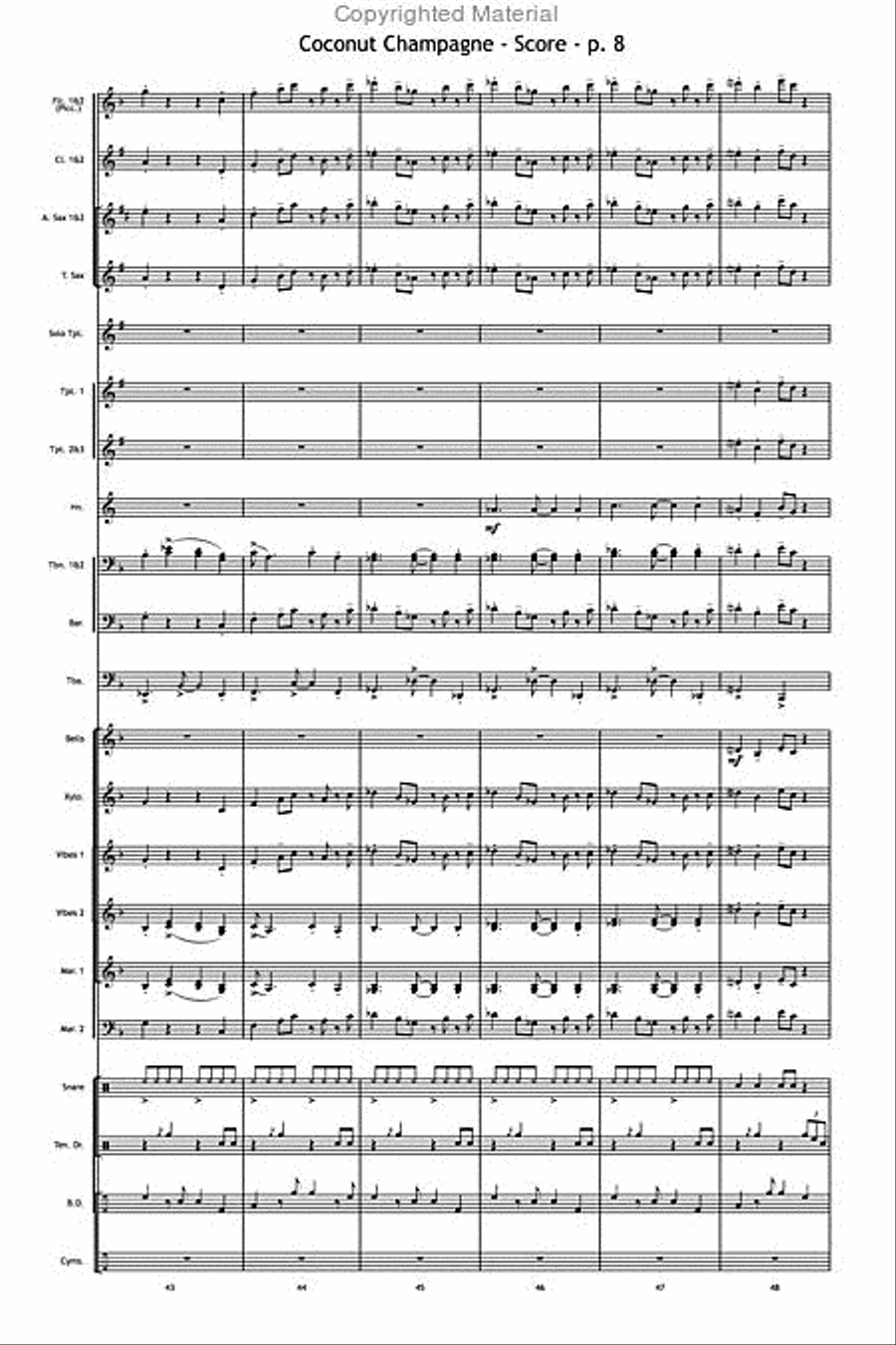 Coconut Champagne Coconut Champagne Marching Band scores gallery preview page 9