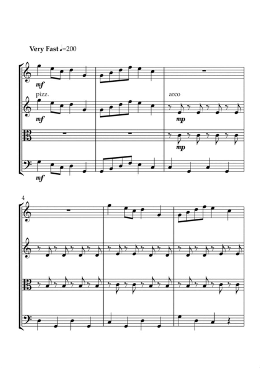 Peppa Pig String Quartet scores gallery preview page 2