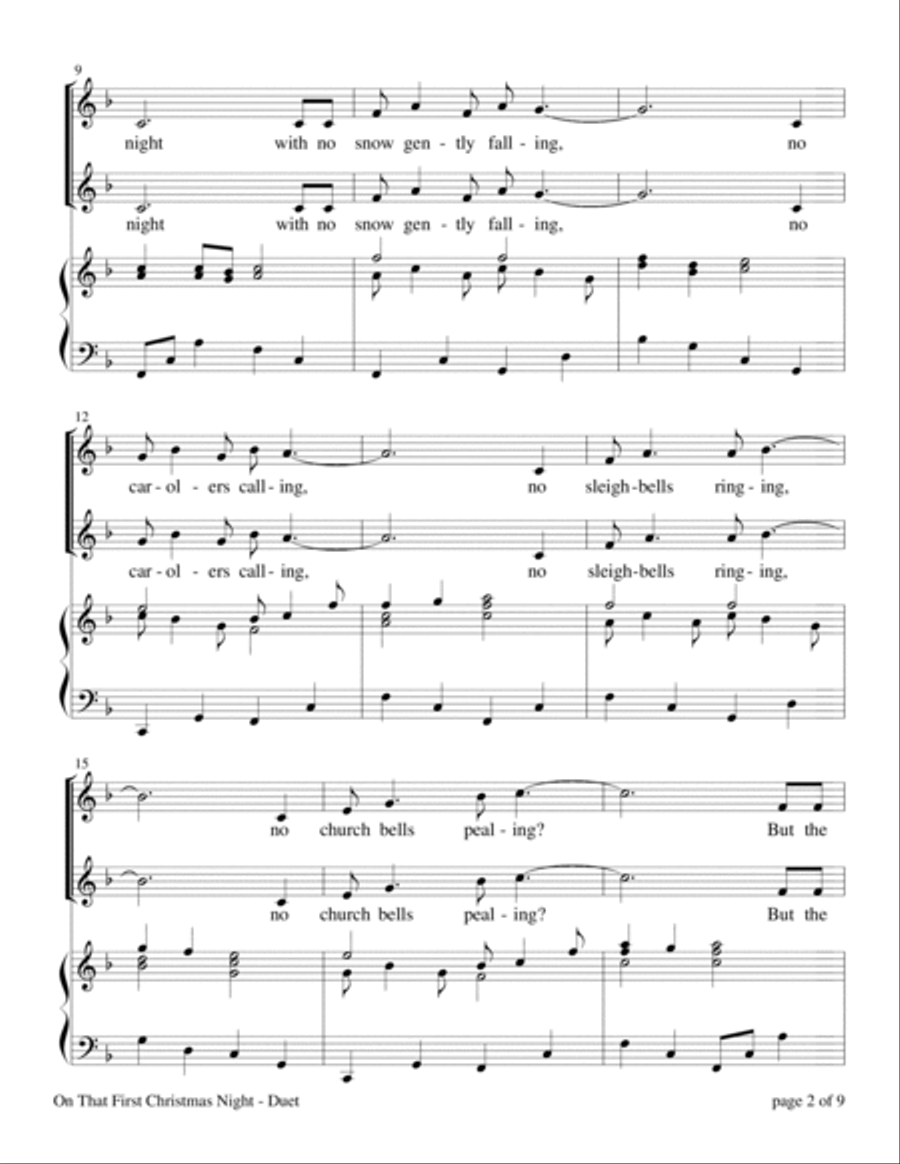 On That First Christmas Night (for duet or 2-part choir, SA) SA scores gallery preview page 4