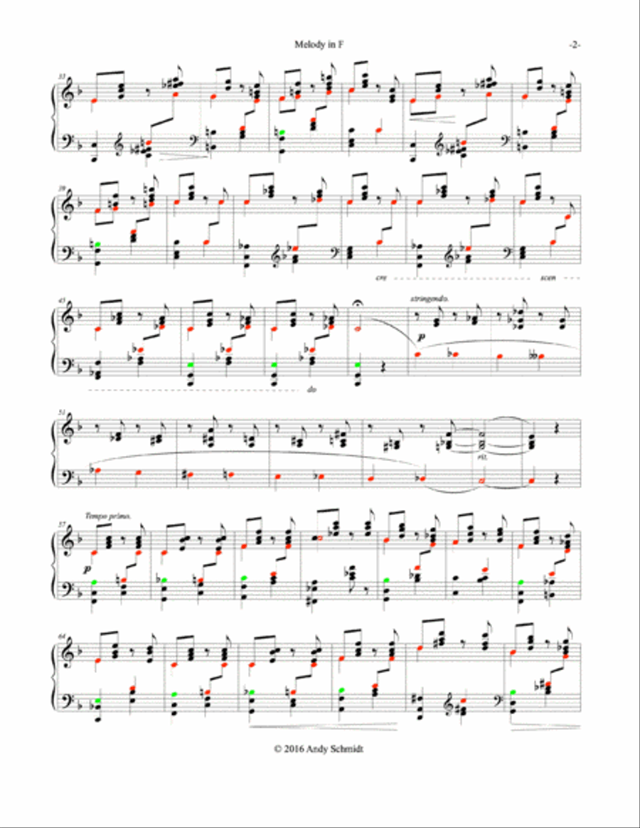 Melody in F Piano Solo scores gallery preview page 2