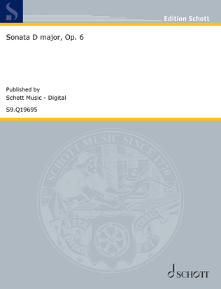 Book cover for Sonata D major, Op. 6