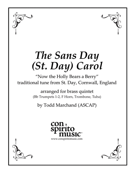 The Sans Day (St. Day) Carol - brass quintet image number null