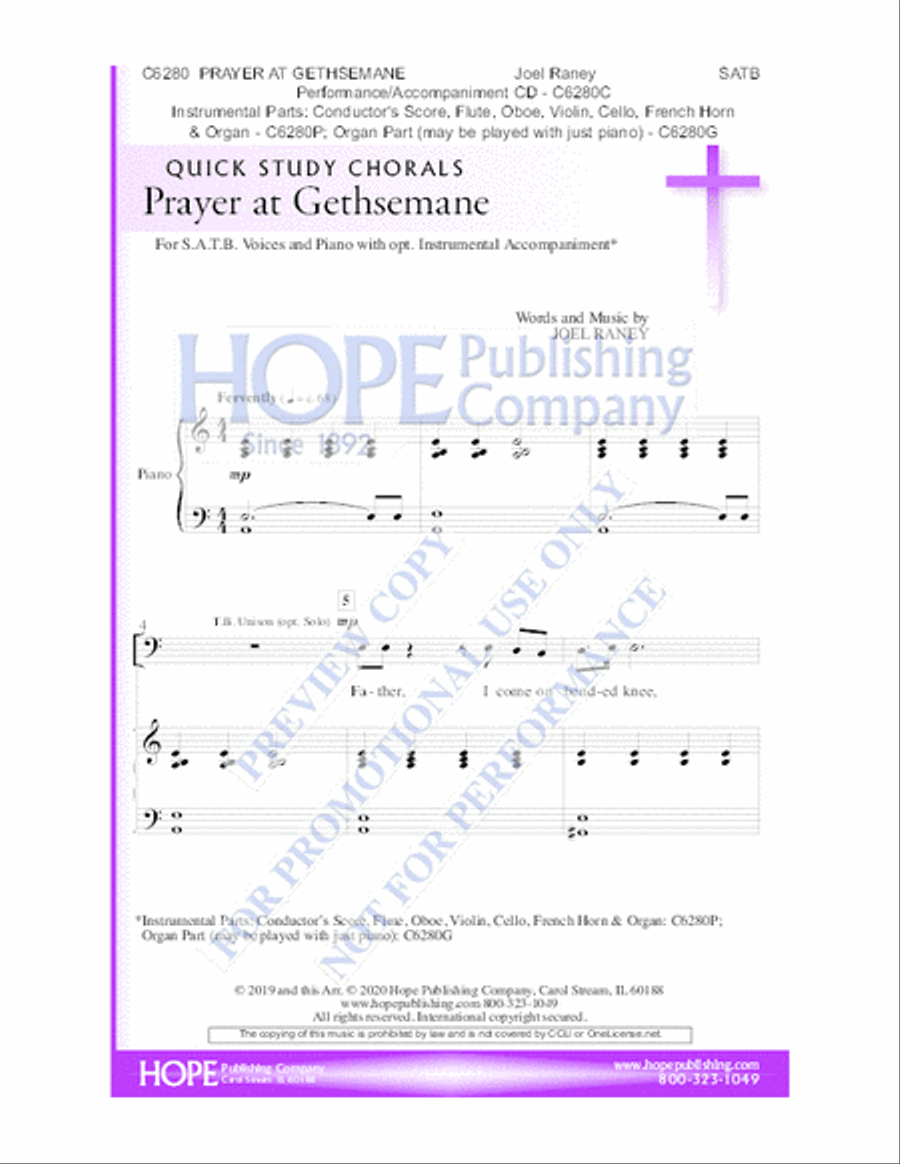 Prayer At Gethsemane 4-Part scores gallery preview page 2