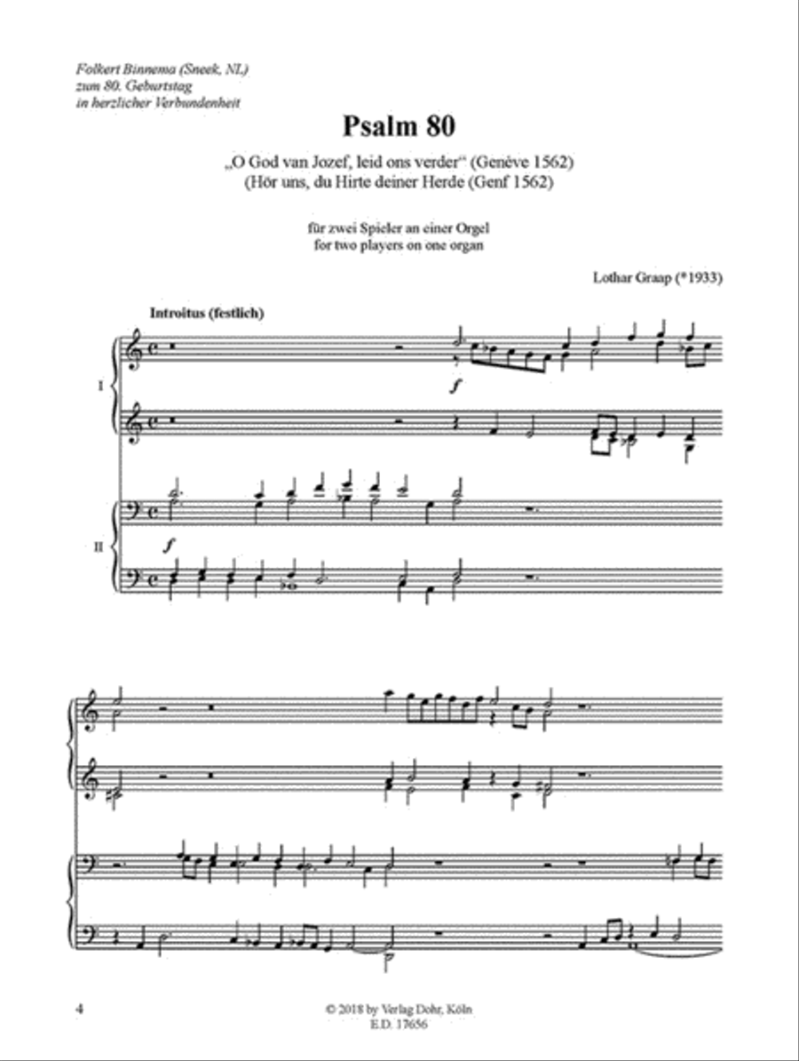 Psalm 80 für zwei Spieler an einer Orgel 