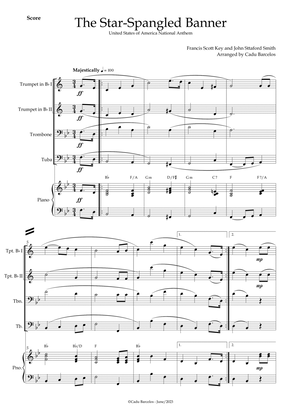 The Star-Spangled Banner - EUA Hymn (Brass Quartet) Piano and chords