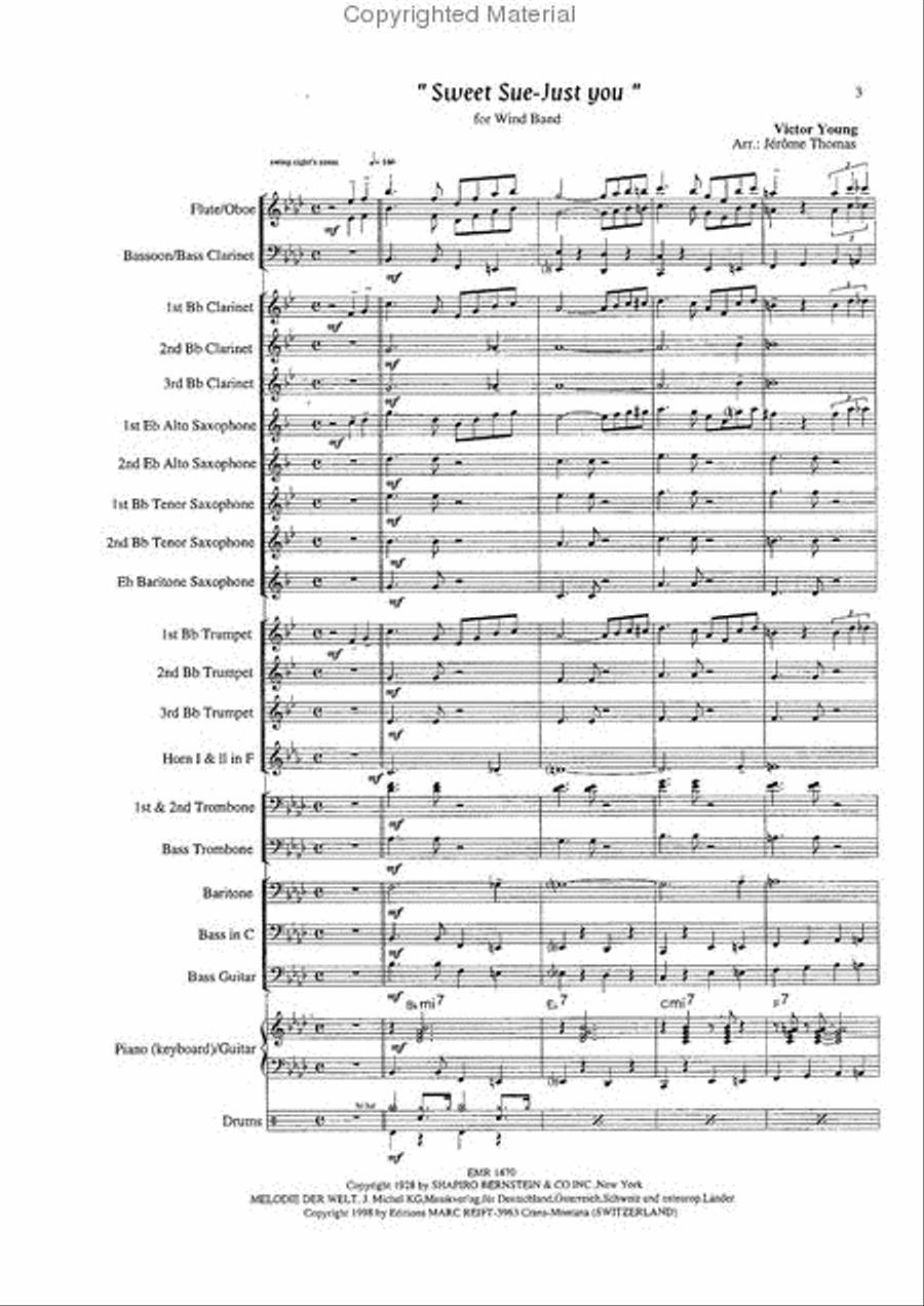 Sweet Sue - Just You Sweet Sue - Just You Concert Band scores gallery preview page 3