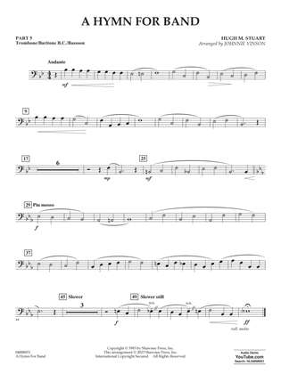 Book cover for A Hymn for Band (arr. Johnnie Stuart) - Pt.5 - Trombone/Bar. B.C./Bsn.