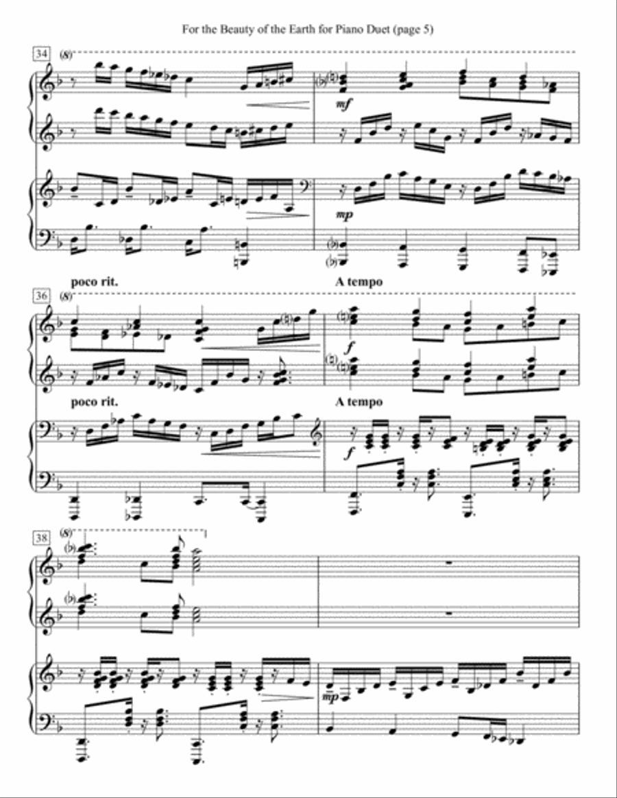 For the Beauty of the Earth for Piano Duet For the Beauty of the Earth for Piano Duet 1 Piano, 4-Hands scores gallery preview page 5