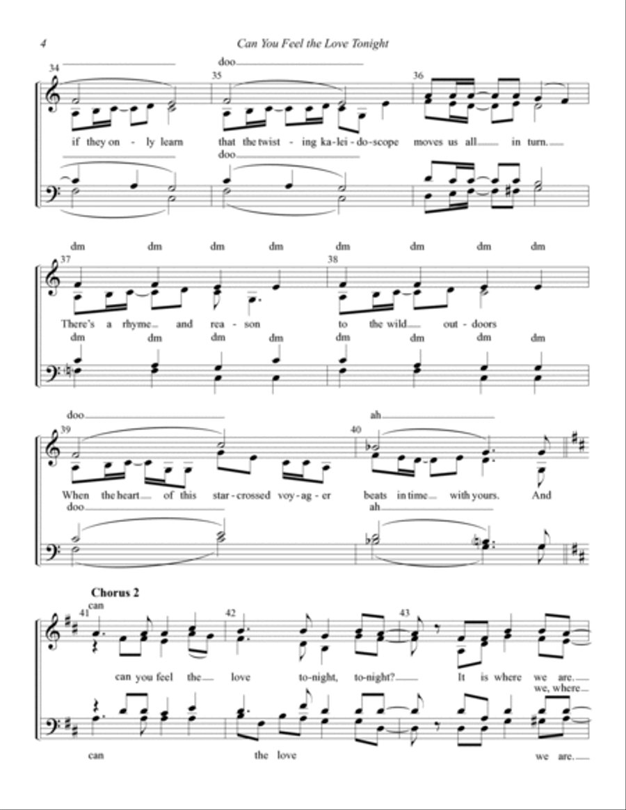 Can You Feel The Love Tonight? (from The Lion King) (arr. June Dale) 4-Part scores gallery preview page 4