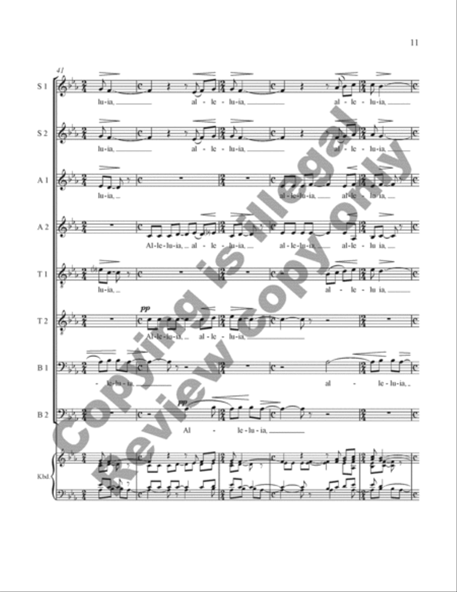 Alleluia for SSAATTBB Chorus Unaccompanied SSAATTBB scores gallery preview page 12
