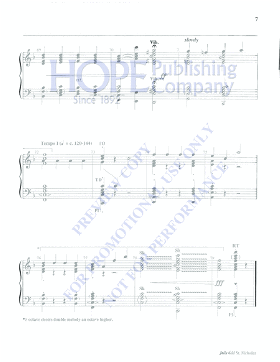 Jolly Old St. Nicholas Handbell 5-Octaves scores gallery preview page 7