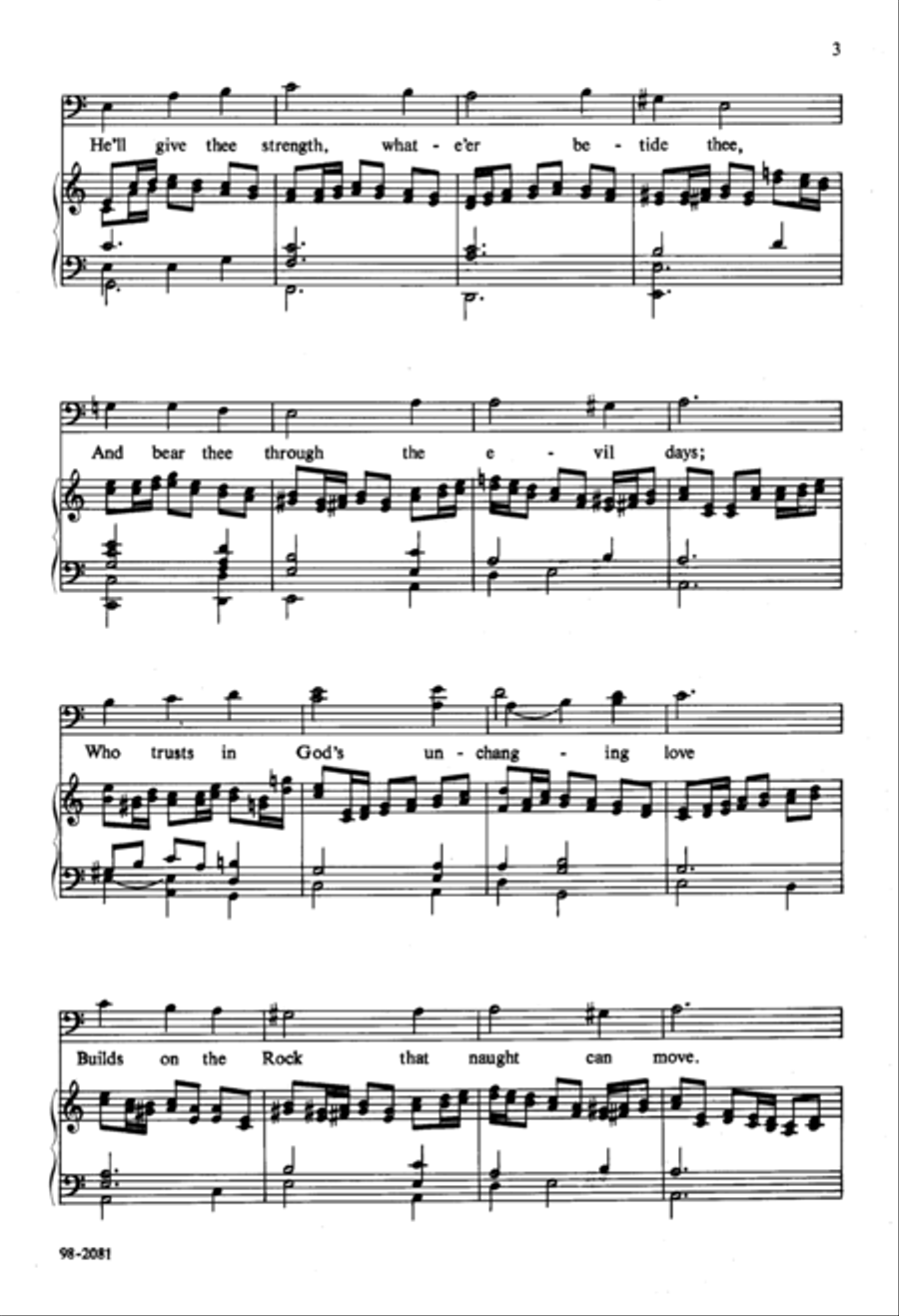 If Thou But Suffer God to Guide Thee 4-Part scores gallery preview page 3