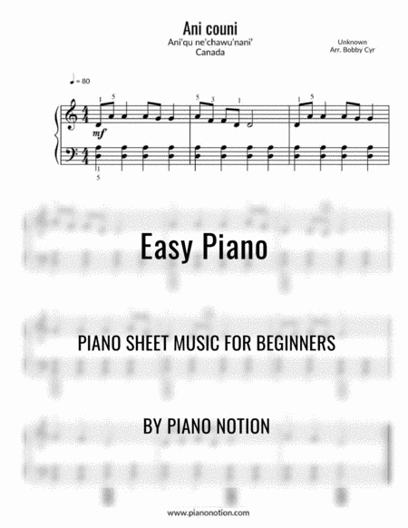 Ani couni (Easy Piano Solo)