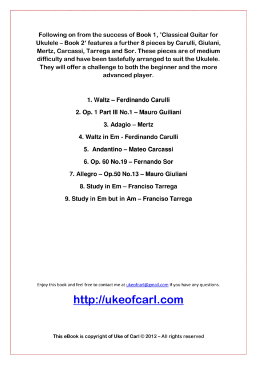 Classical Guitar for Ukulele - Book 2 Ukulele scores gallery preview page 3