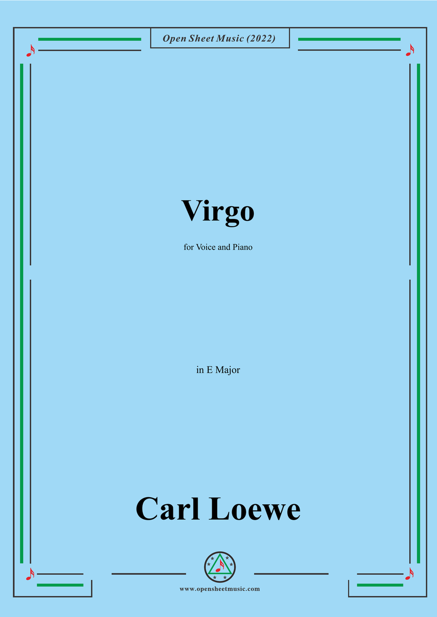 Loewe-Virgo,in E Major,for Voice and Piano