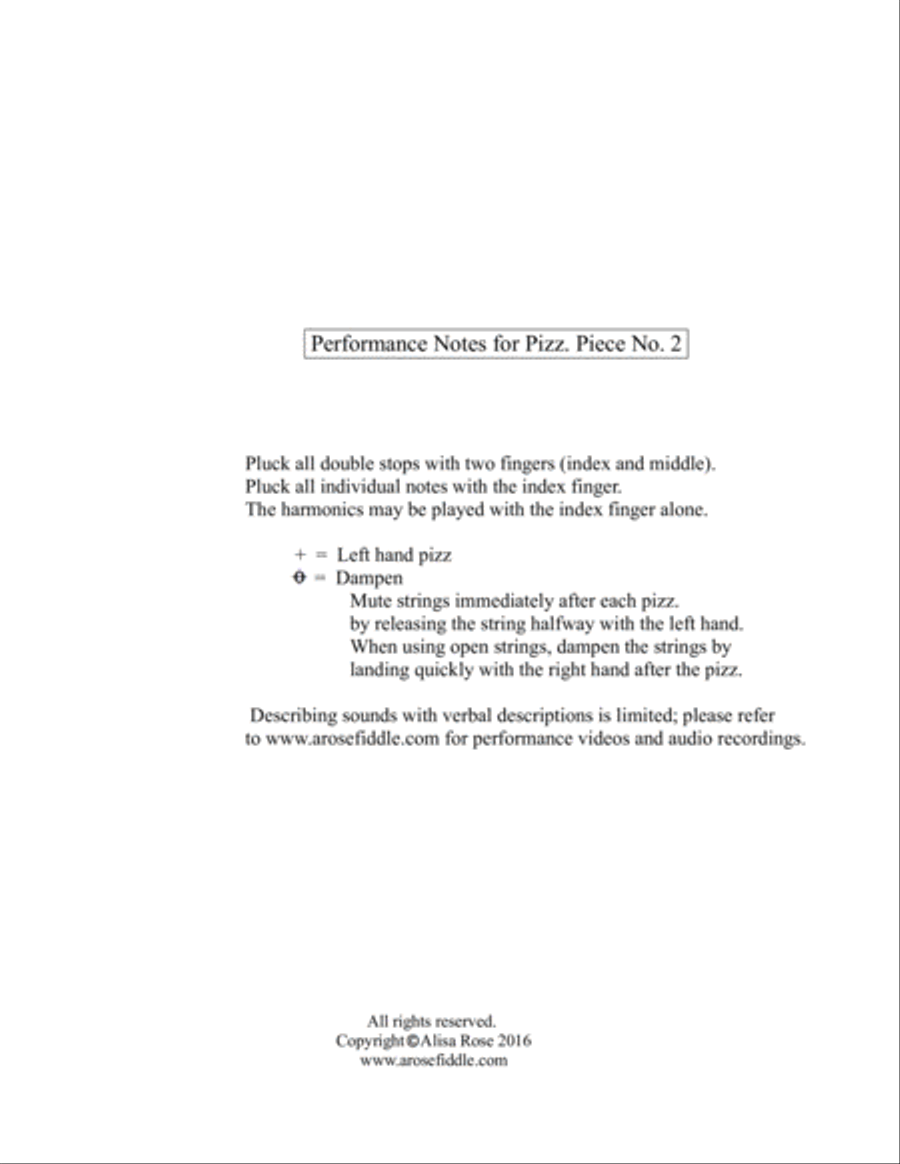 Pizz Piece No. 2 Violin Solo scores gallery preview page 2