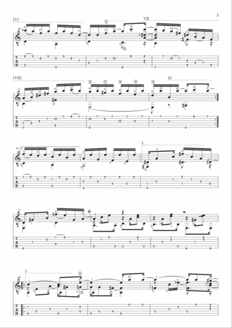Chorando Pra Pixinguinha Guitar Tablature scores gallery preview page 3