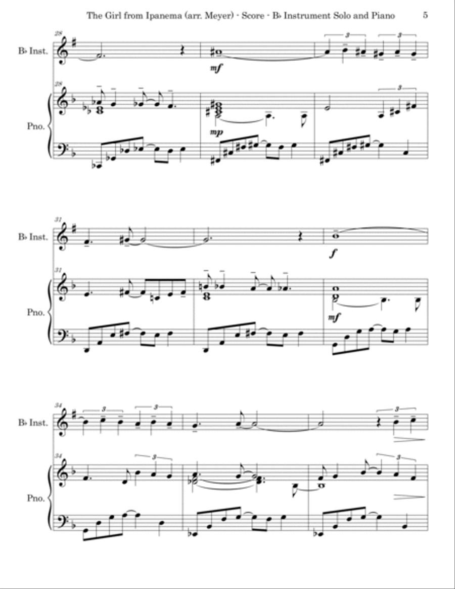 The Girl From Ipanema (garôta De Ipanema) Piano scores gallery preview page 5