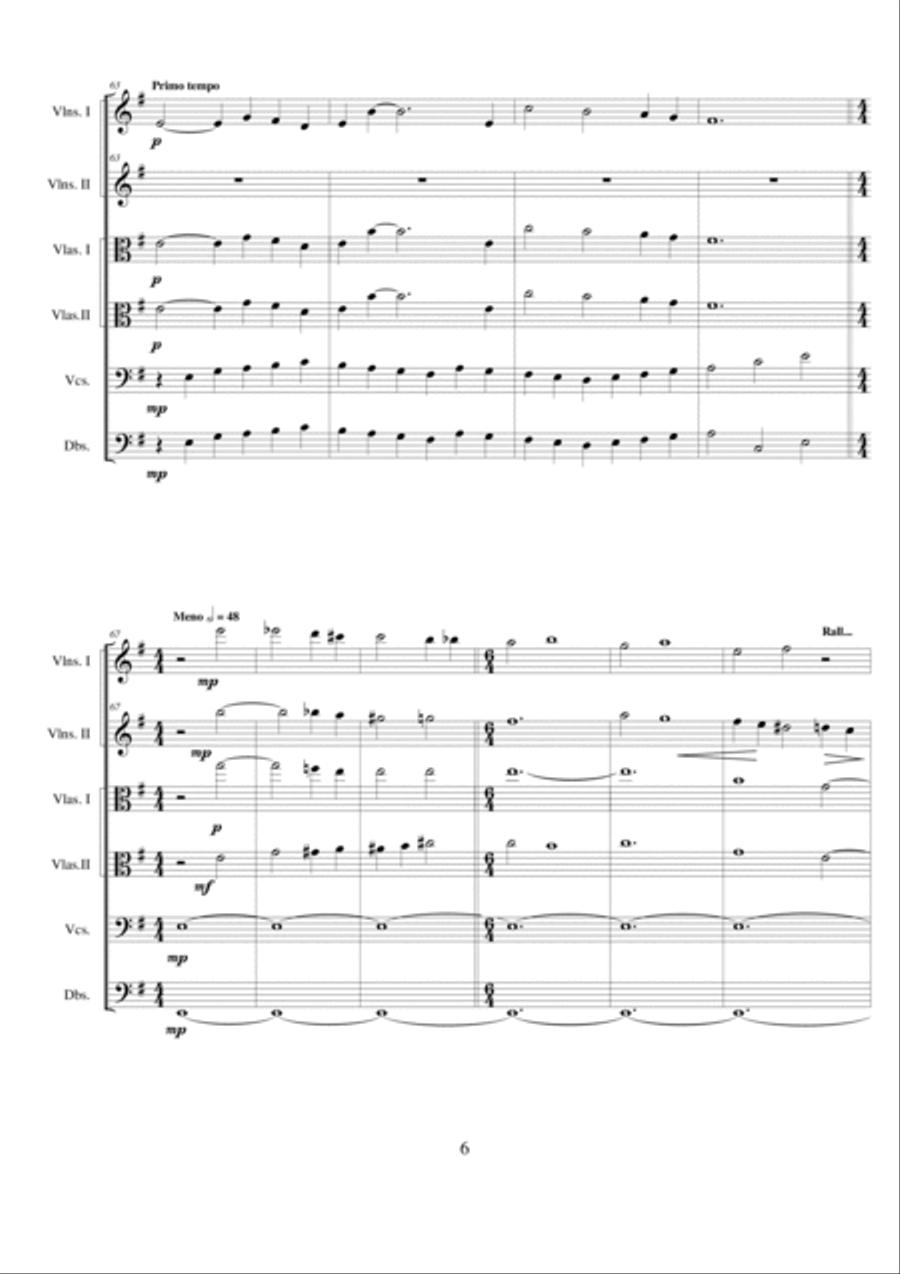 Fantasy no.4 in E minor - CS 265 for String orchestra String Quartet scores gallery preview page 6
