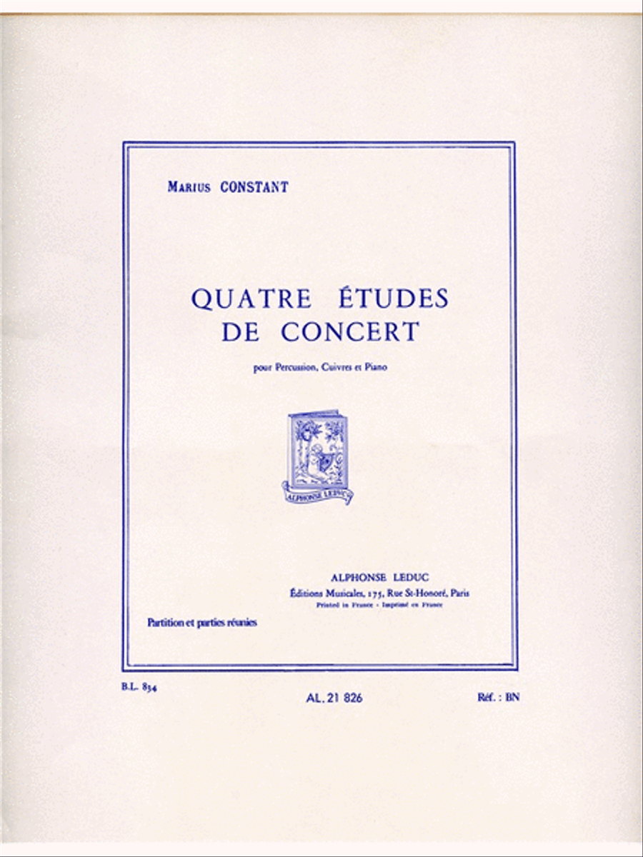 4 Etudes De Concert (percussion & Other Instrument(s)) Percussion scores gallery preview page 1