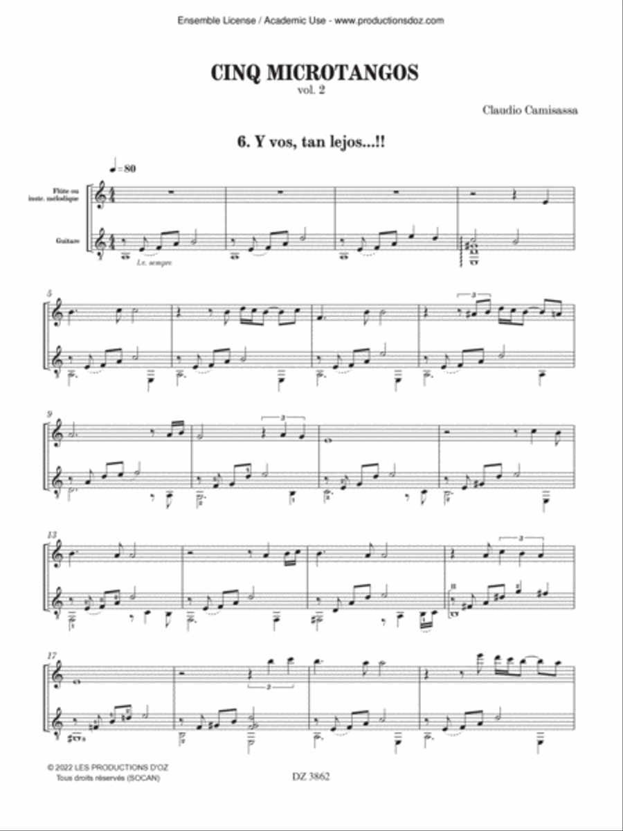 Cinq microtangos, vol. 2 Flute scores gallery preview page 3