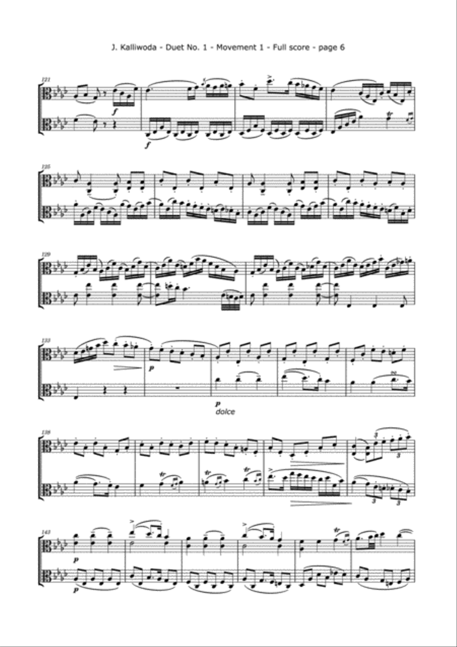 Kalliwoda, J. - Duet No.1, Op. 70 for Two Violas String Duet scores gallery preview page 6