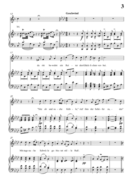 Schubert-Der Schäfer und der Reiter in F Op.13 No.1,for Vocal and Piano