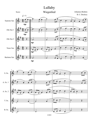 Brahms's Lullaby (Saxophone Quintet)