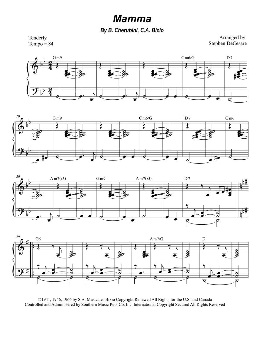 Mama (mamma) Piano scores gallery preview page 5