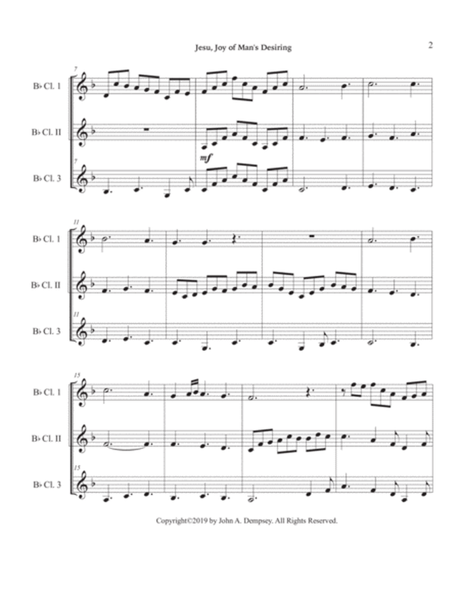 Jesu, Joy of Man's Desiring (Clarinet Trio) image number null