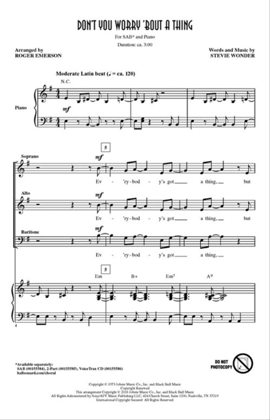 Don't You Worry 'Bout a Thing 3-Part scores gallery preview page 2