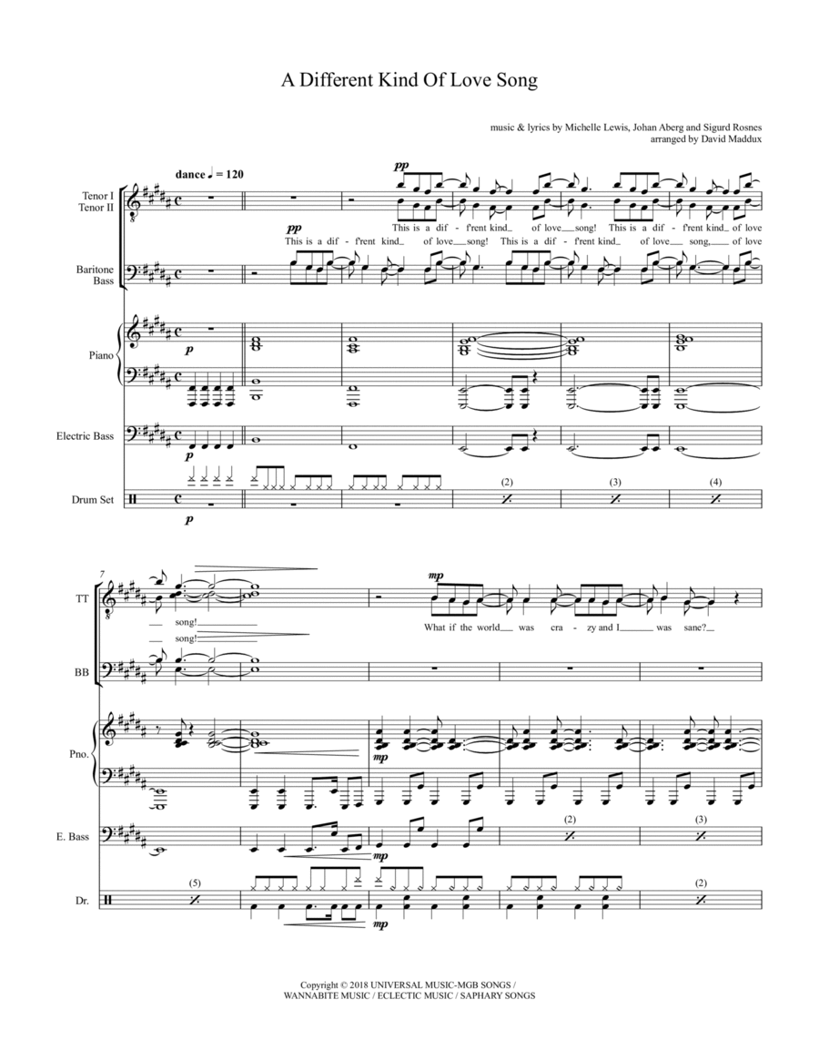 A Different Kind Of Lovesong Small Ensemble scores gallery preview page 1