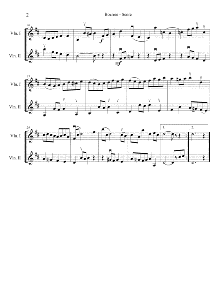 Bach Bourree for Two Violins image number null