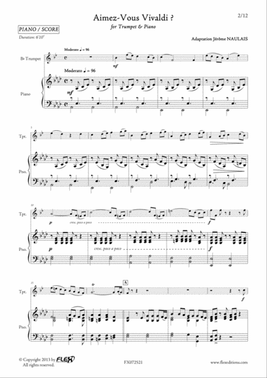 Aimez-Vous Vivaldi? Cornet scores gallery preview page 2