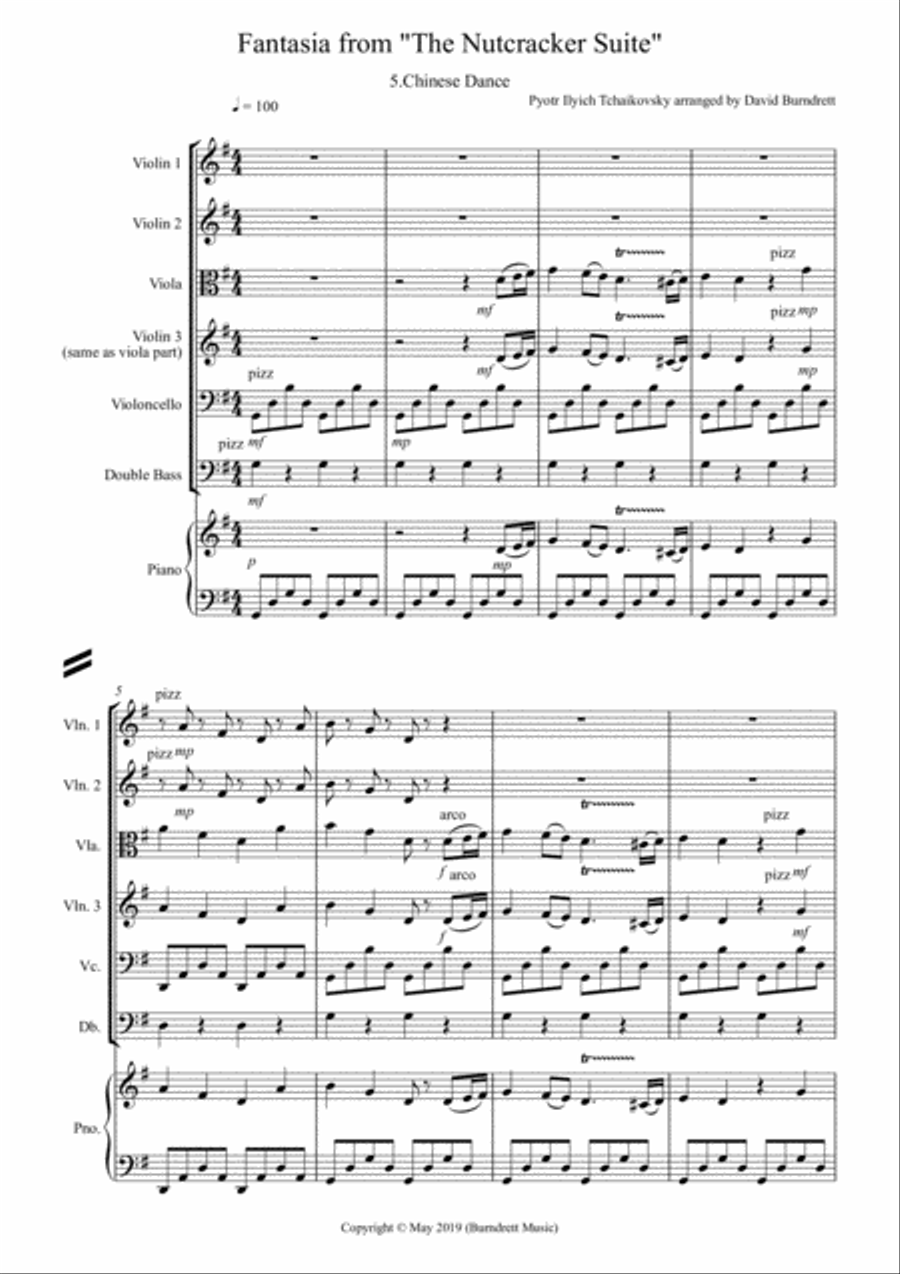 Chinese Dance (Fantasia from Nutcracker) for String Orchestra String Orchestra scores gallery preview page 1