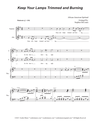 Keep Your Lamps Trimmed And Burning (Duet for Soprano and Alto solo)