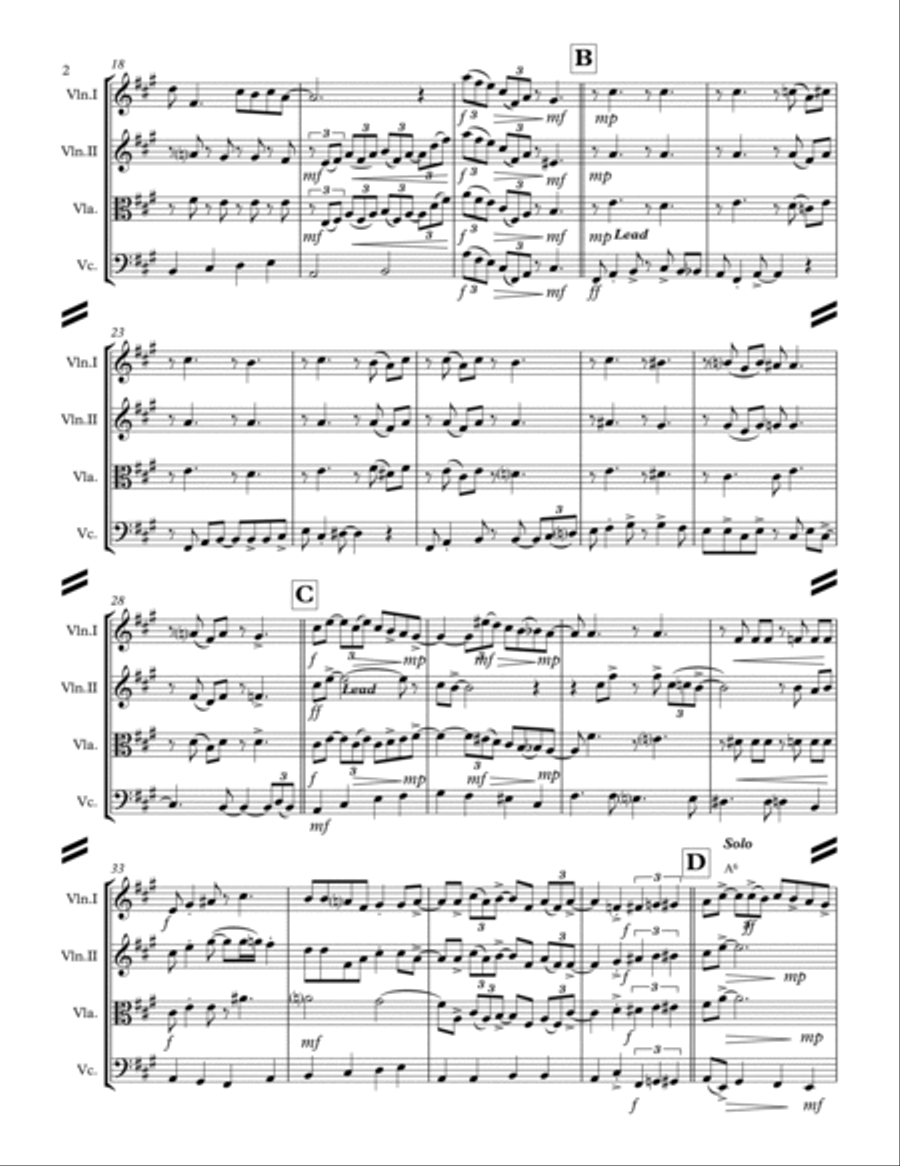 Georgia On My Mind String Quartet scores gallery preview page 3