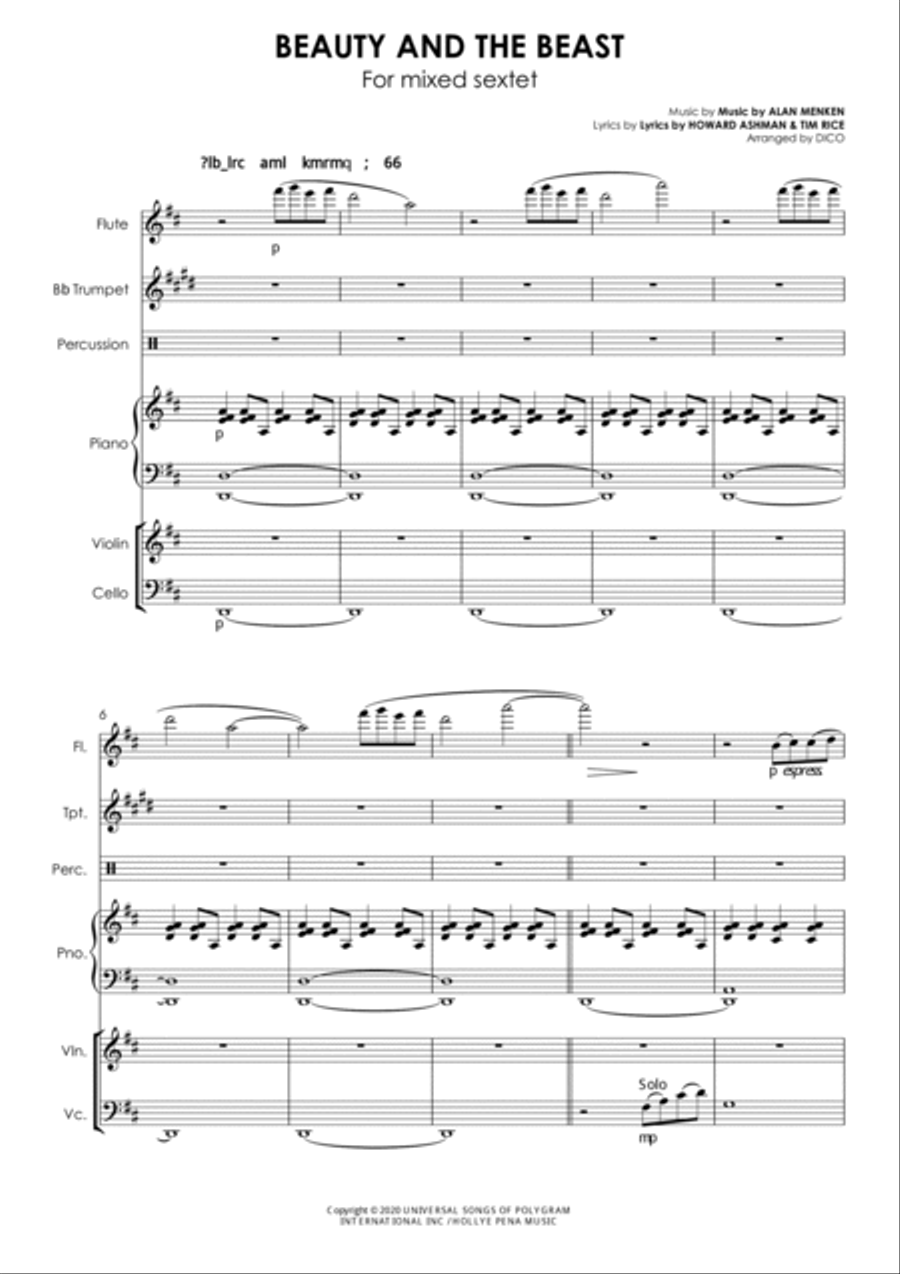 Beauty And The Beast Small Ensemble scores gallery preview page 2