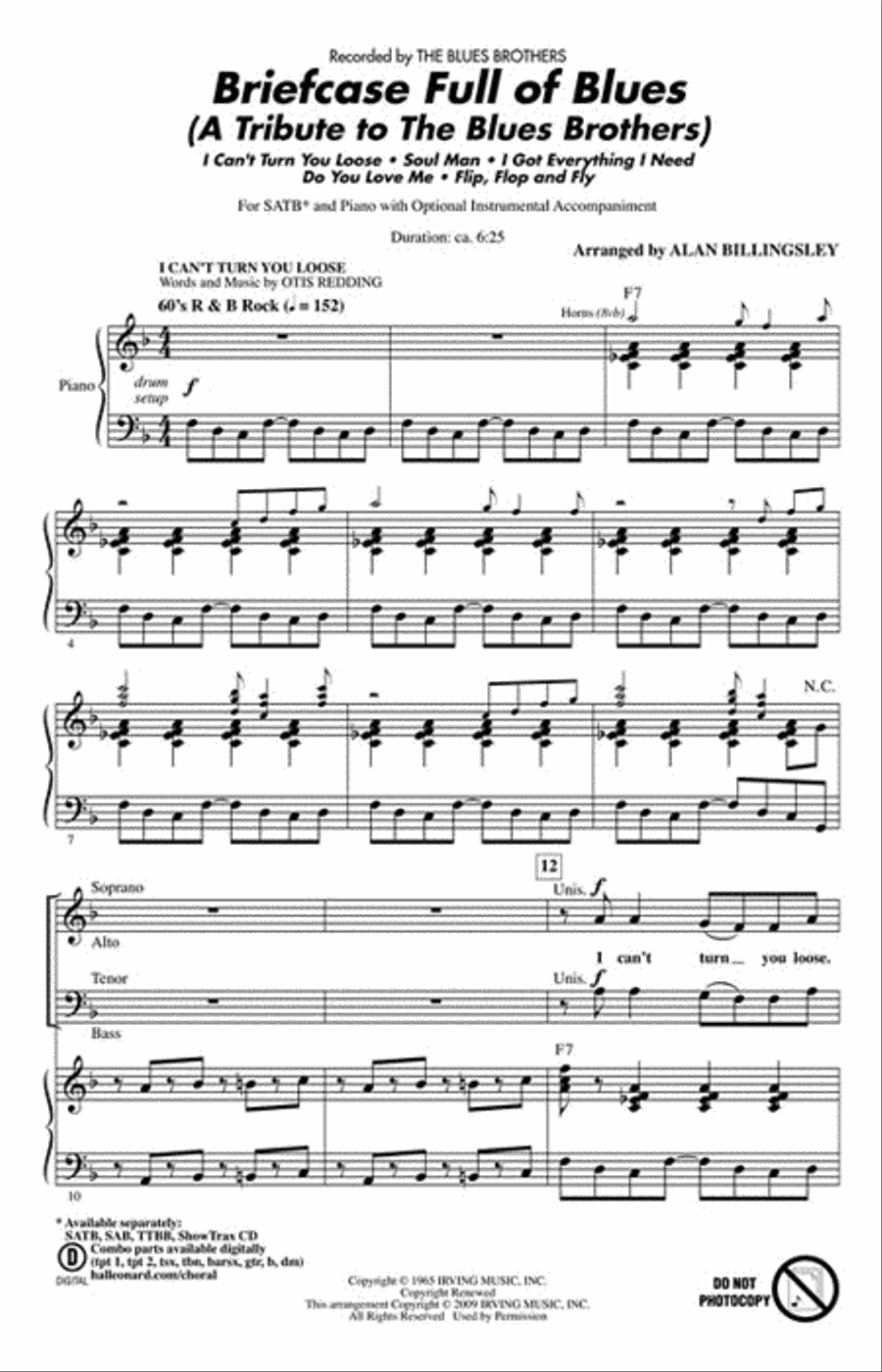 Briefcase Full of Blues 4-Part scores gallery preview page 2