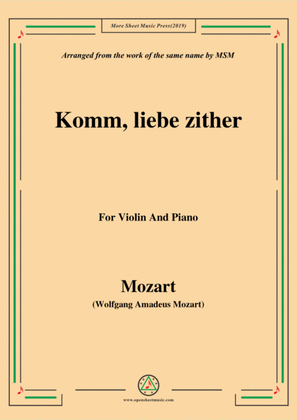 Mozart-Komm,liebe zither,for Violin and Piano