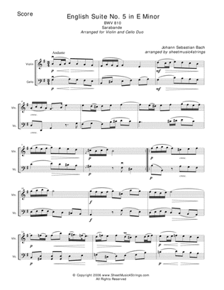 Bach, J.S. - Sarabande for Violin and Cello