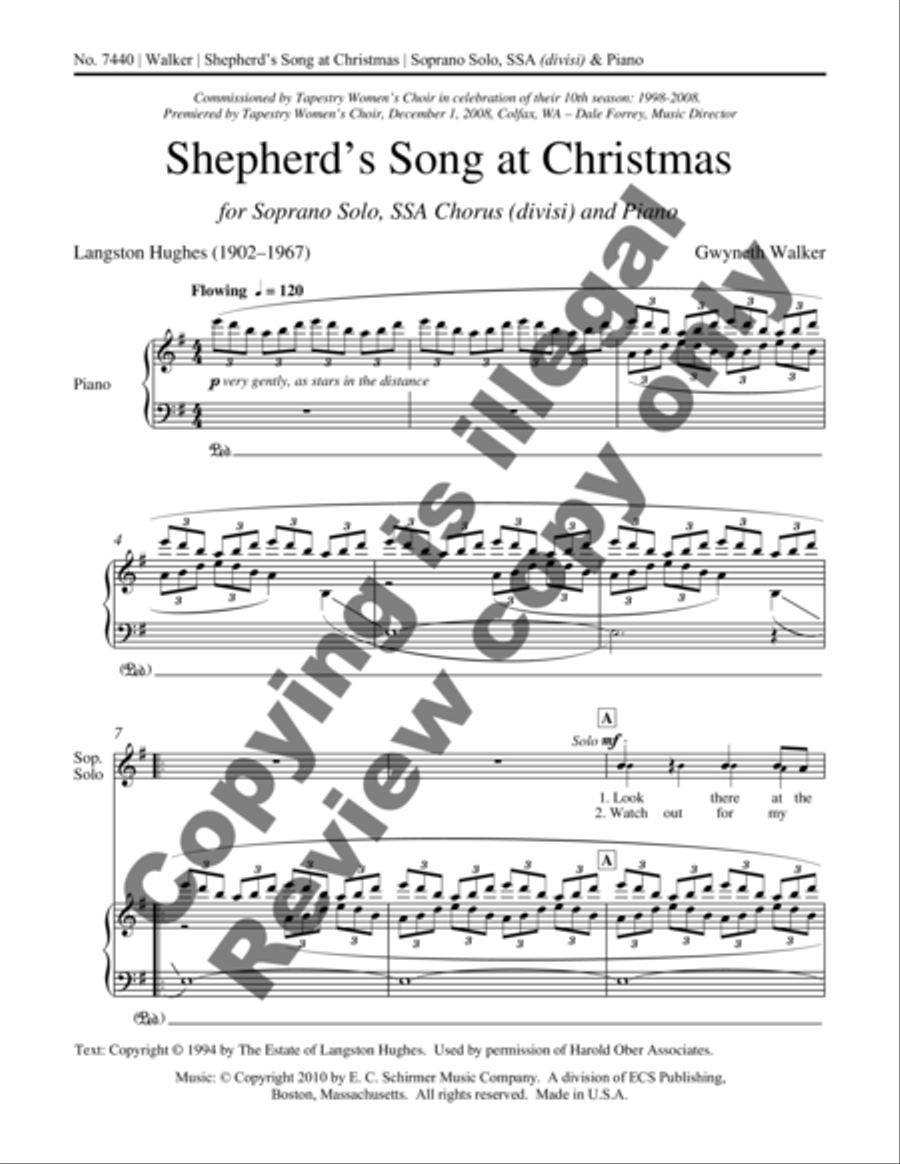 Shepherd's Song at Christmas SSA scores gallery preview page 9