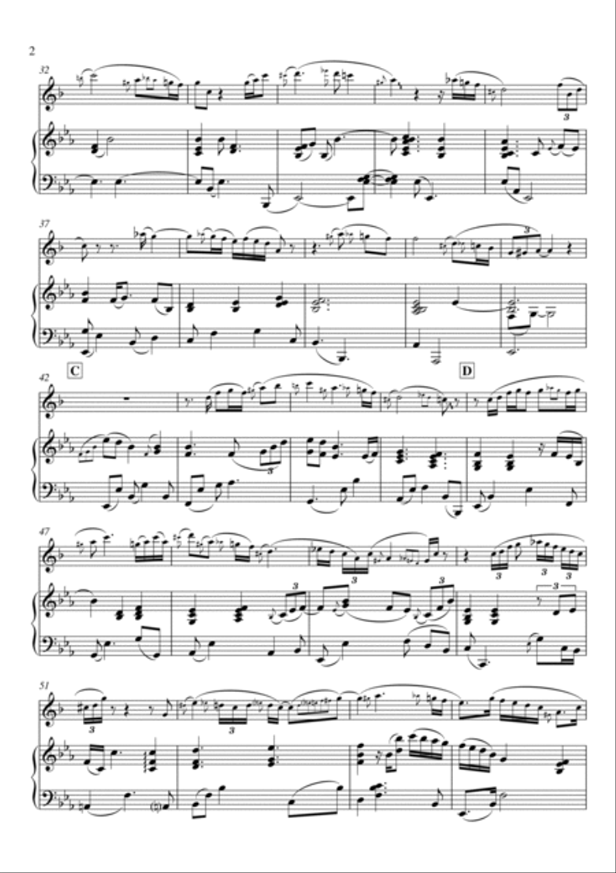 Amazing grace (piano & soprano saxophone) Soprano Saxophone scores gallery preview page 2