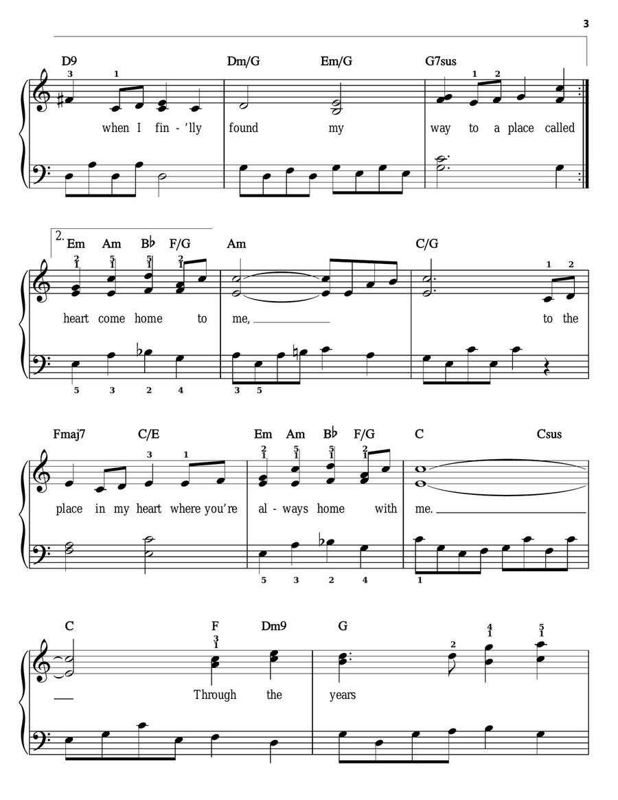 A Place Called Home Easy Piano scores gallery preview page 3