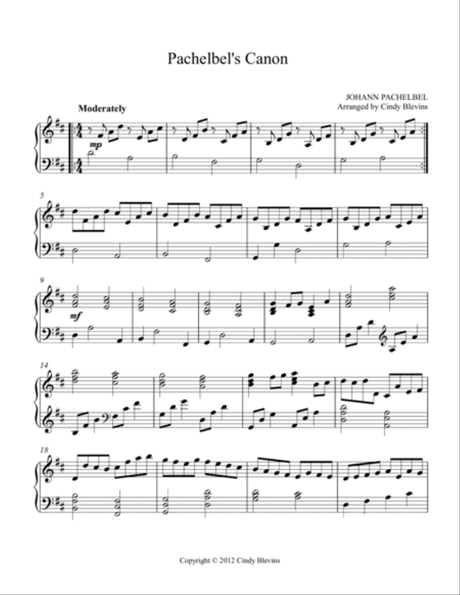 Pachelbel's Canon, for Lever or Pedal Harp Pedal Harp scores gallery preview page 2