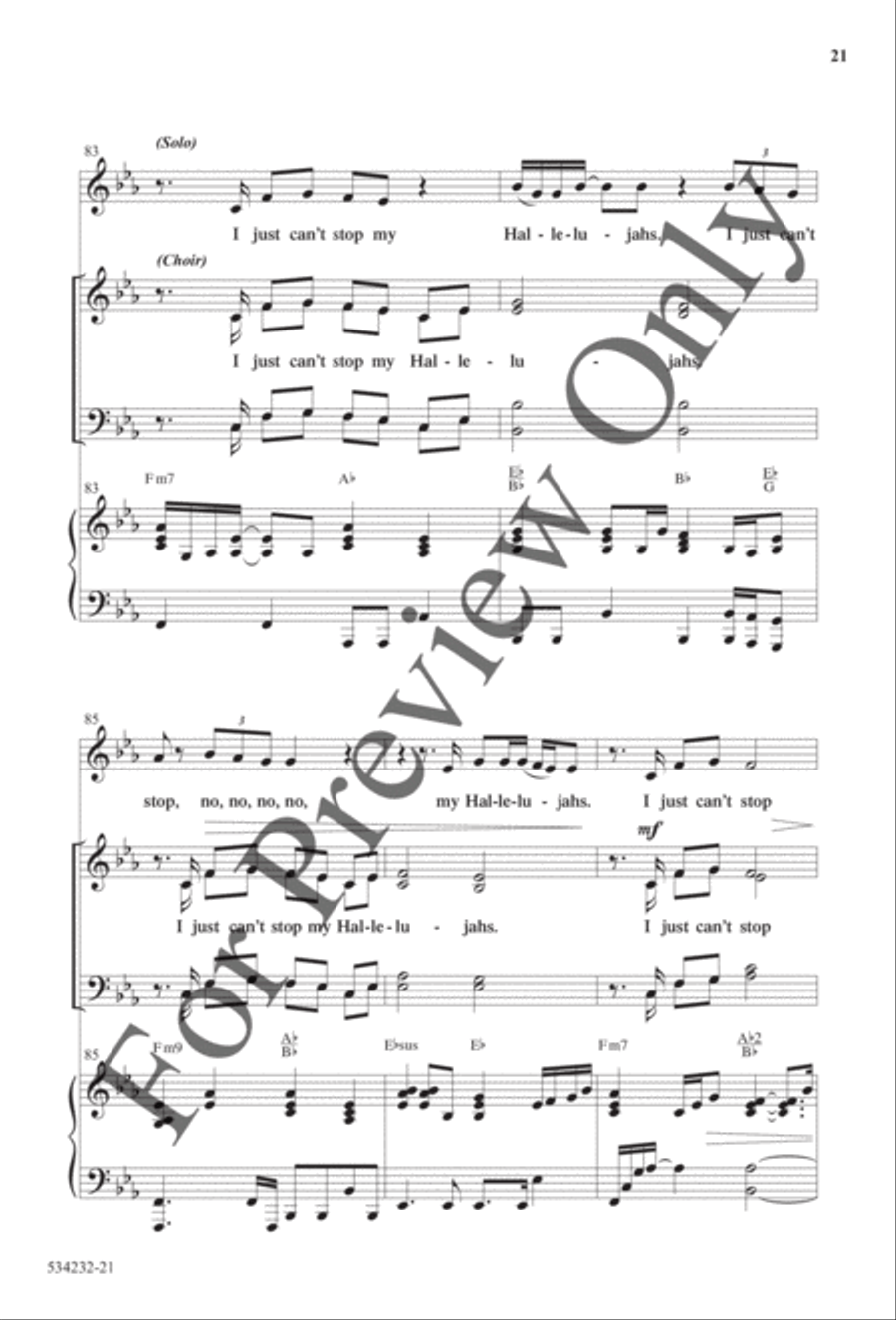 Can't Stop My Hallelujahs - Anthem Choir scores gallery preview page 20