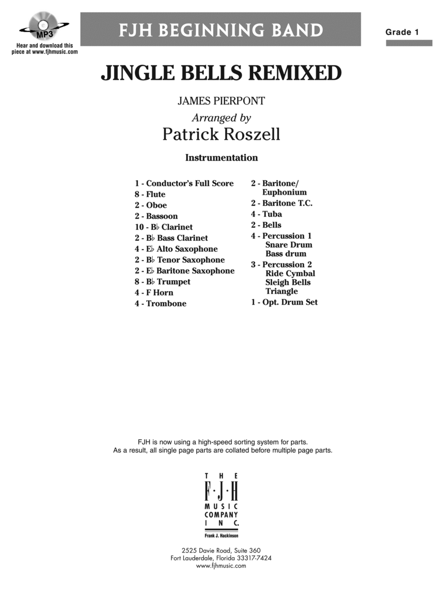 Jingle Bells Remixed: Score Concert Band scores gallery preview page 1